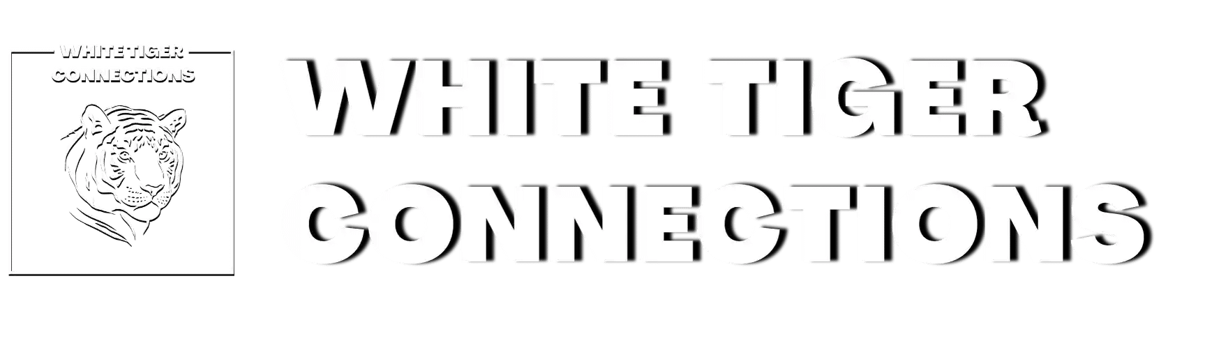 White Tiger Connections' Logo White Horizontal